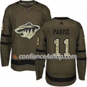 Adidas Maillot de Hockey Minnesota Wild Zach Parise 11 2017-2018 Camo Vert Authentic - Homme